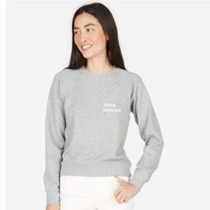 EVERLANE The 100% Human Small Grey French Terry Sweatshirt in Small Print